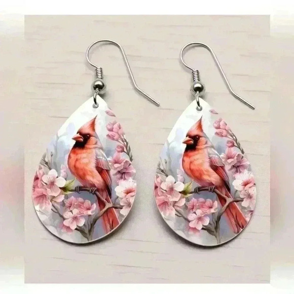 Nataly thyme orient collection cardinal tear drop earrings - Picture 2 of 2